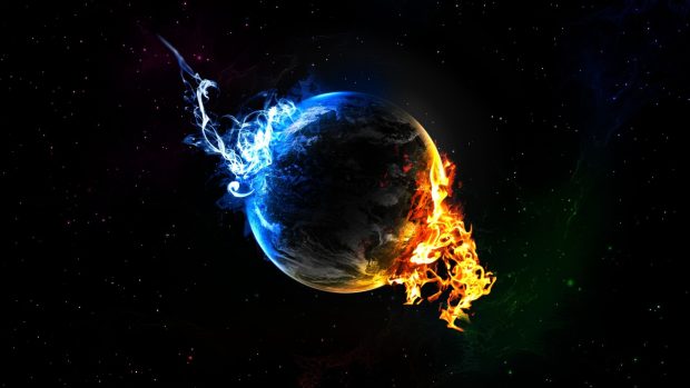 Wallpapers HD earth on fire.