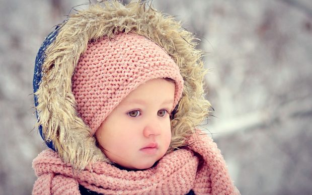 Western white skin cute baby photo.