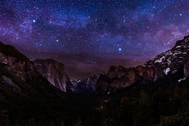 Yosemite night wallpaper HD.