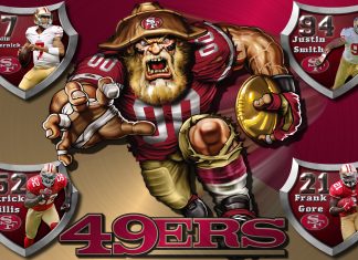 49ers Crazy Logo Shield Players Wallpaper.