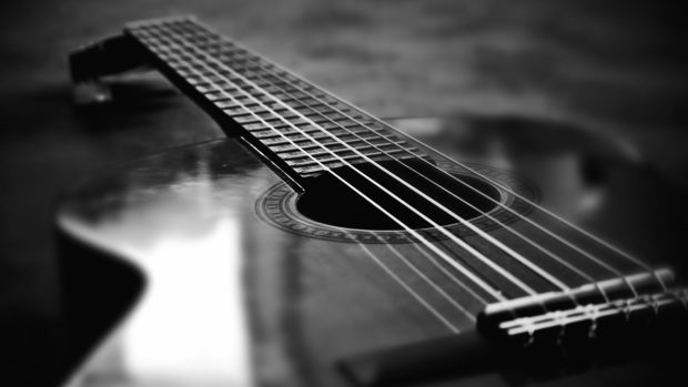 Acoustic Guitar Black and White Wallpapers HD.