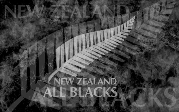 All sizes New Zealand All Blacks Flames Wallpaper.