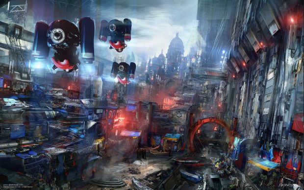 Artwork Cityscapes Futuristic Image.