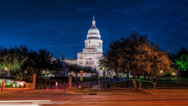 Austin texas night road building signs wallpaper 1920x1080.