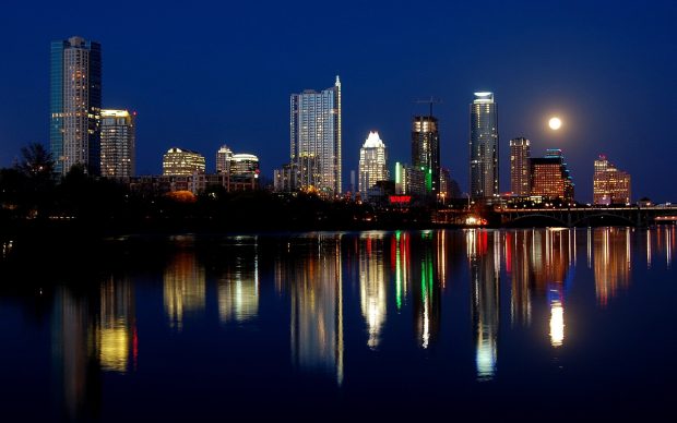 Austin texas night skyscrapers wallpapers HD.