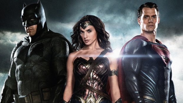 Batman Wonder Woman and Superman in Batman V Superman.