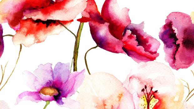 Beautiful art flower watercolor wallpaper.