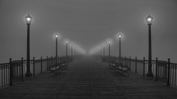 Black And White Fog Wallpaper.