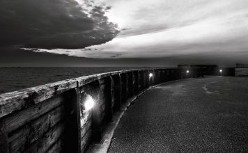 Black And White Picture Of Sunset.