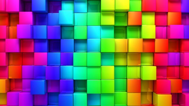 Blocks rainbow 3d graphics backgrounds.