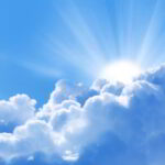 Blue sunny sky.