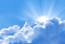 Blue sunny sky.