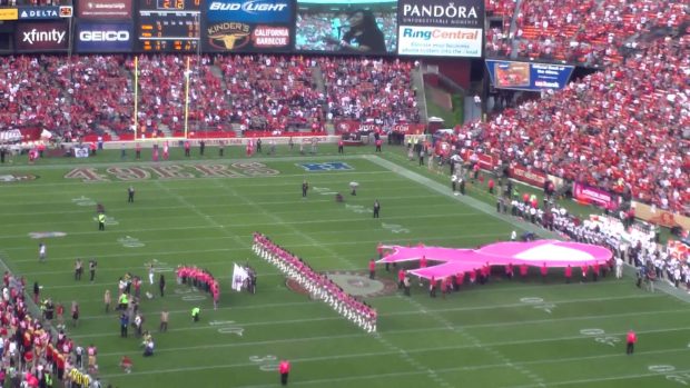 Breast Cancer Awareness National Anthem Flyover.