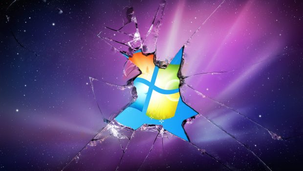 Broken Cracked Screen Windows Mac 1080p Wallpaper.
