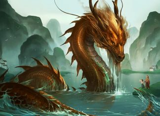 Chinese Dragon In Ocean Wallpapers 3D.