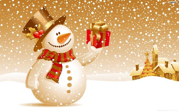 Christmas Snowman HD Wallpaper.