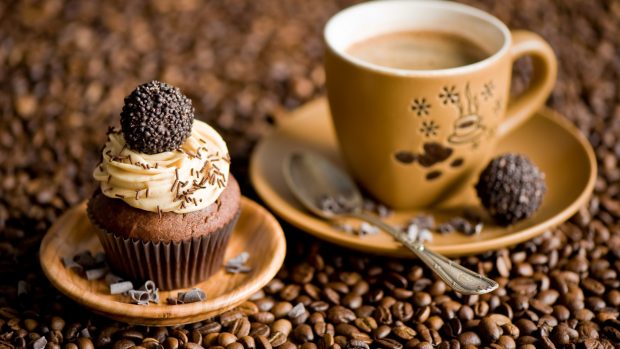 Coffee beans cupcake candy wallpapers HD.