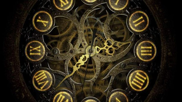 Cool backgrounds steampunk clock.