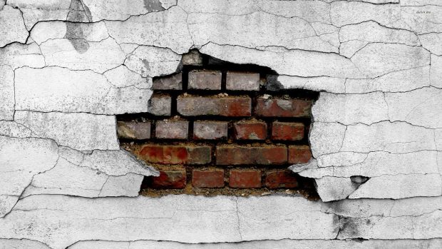 Cracked Brick Wall Photography Wallpaper.