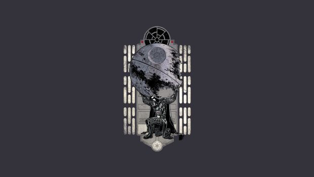 Death Star Minimalistic Artwork Star Wars Wallpaper.