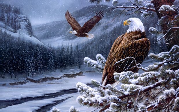 Eagle Painting Wallpaper HD.