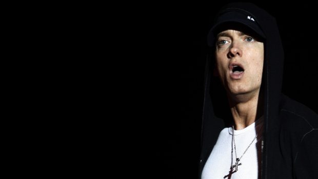 Eminem in Cap Tshirt Most Famous Rapper Singer Images.