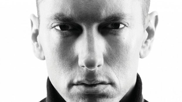 Eminem slim shady evil celebrity singer actor black white.