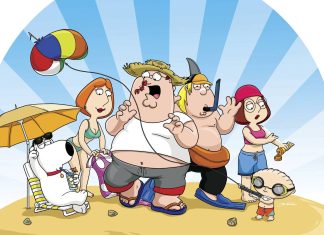 Family Guy on the beach.