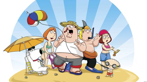 Family Guy on the beach.