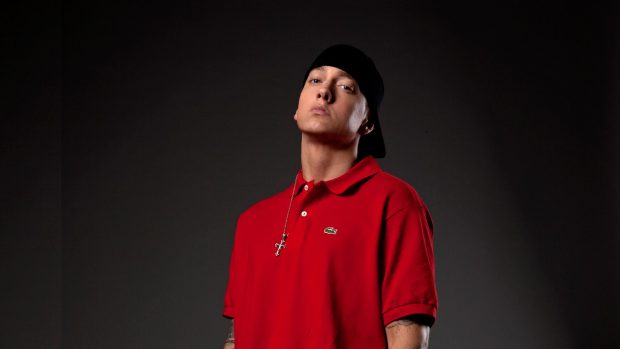 Famous Rapper Singer Eminem Red Tshirt HD Images.