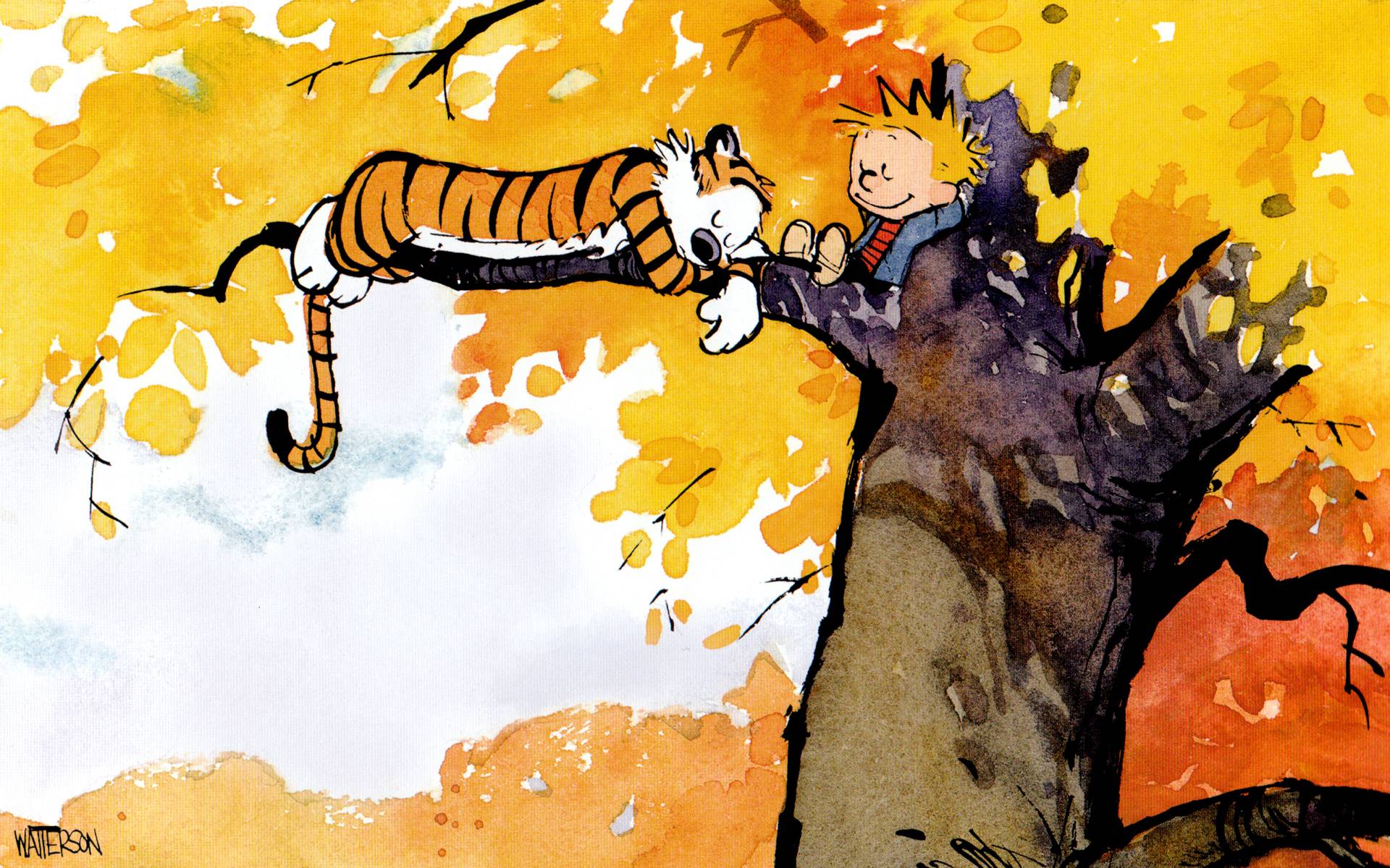 Cute Calvin and Hobbes Wallpapers.