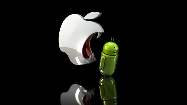 Funny Apple And Android Broken Wallpaper HD.