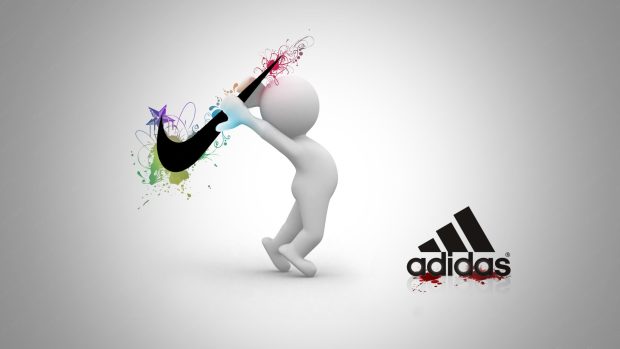 Funny Nike And Adidas Logo Brands Wallpaper Desktop.