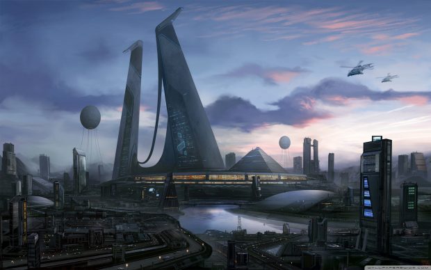 Futuristic City Art HD Wallpaper.