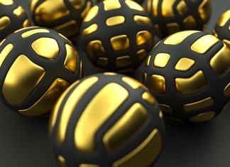 Golden Black 3D Sphere Wallpapers.