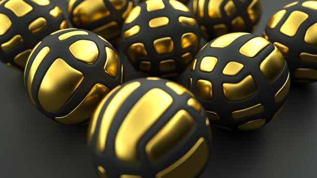 Golden Black 3D Sphere Wallpapers.