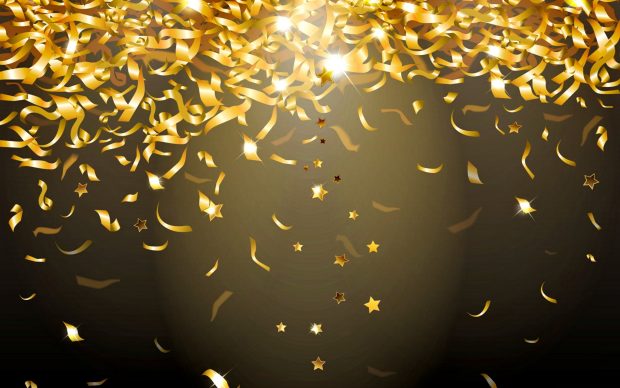 Golden confetti sparkle glow.