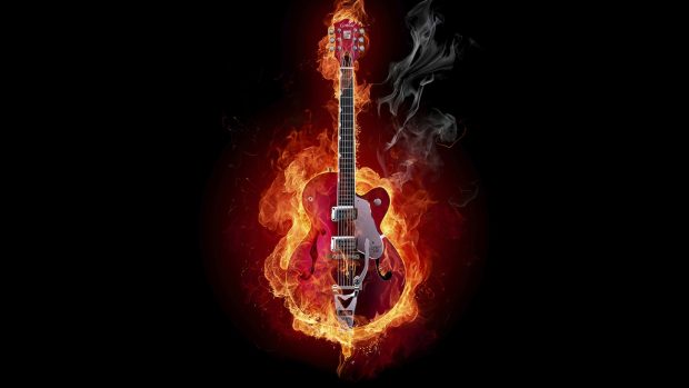 Guitar fire instrument smoke backgrounds.