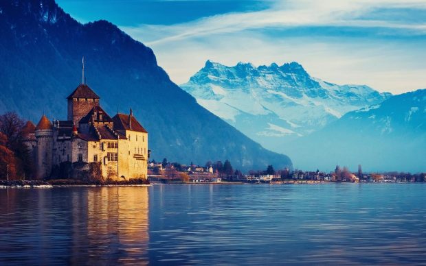 Lake Geneva Switzerland Landscape 1440x900 Wallpaper.