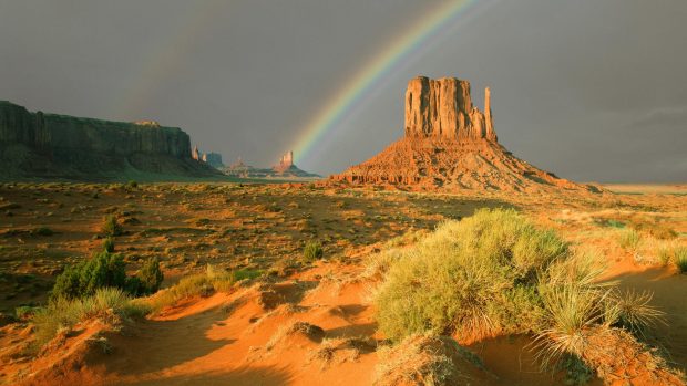 Landscapes nature desert rainbows texas desktop HD wallpaper.
