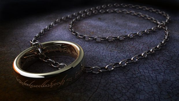 Lord of the rings ring on chain wallpaper desktop.