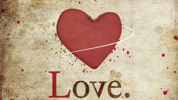 Love inscription red heart wallpaper background free.