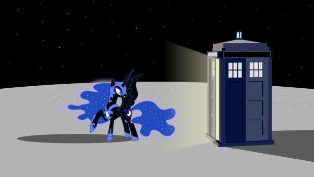 Moon my little pony princess luna tardis 1080p wallpapers.