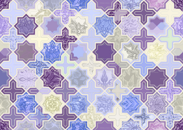 Moroccan wallpaper geometric pattern base purple spoonflower highres.