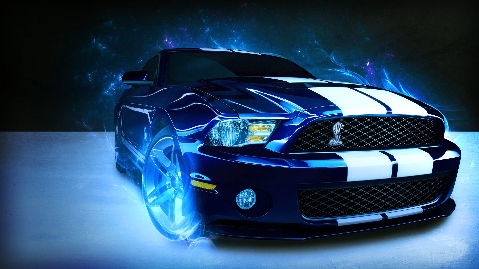 Red Ford Mustang 3d Car Fire Wallpaper Hd For Desktop 1920x1080   Wallpapers13com