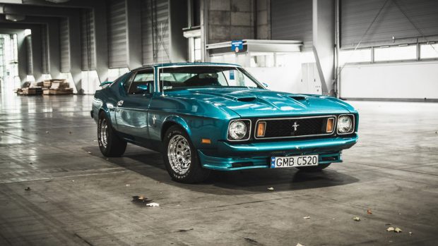 Mustang ford hangar front view.