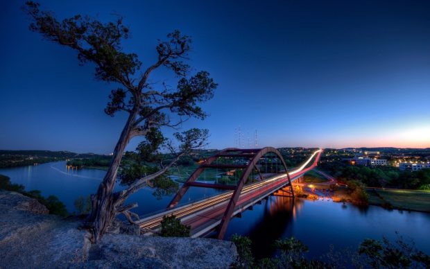 Nature austin bridges usa texas rivers cloud geography.