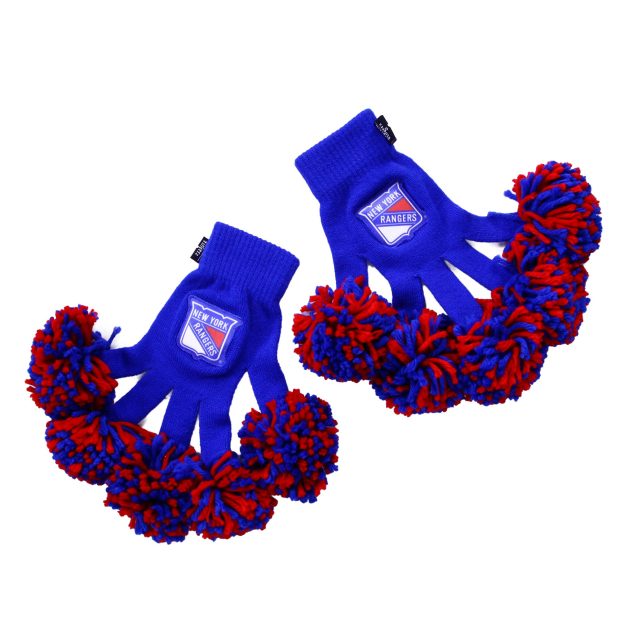 New York Rangers NHL Spirit Fingerz Cheerleading Pom Pom Gloves.