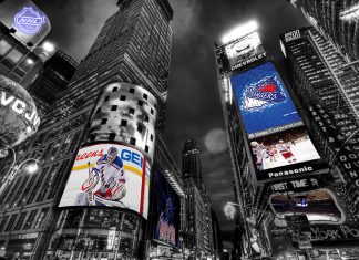 New York Rangers Times Square Wallpaper by Realyze.