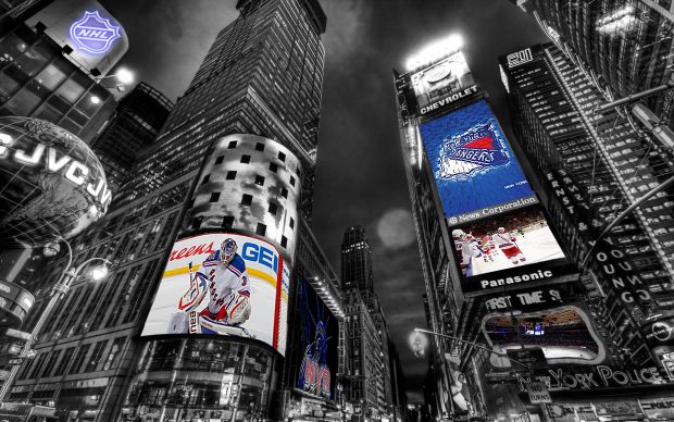 New York Rangers Times Square Wallpaper by Realyze.